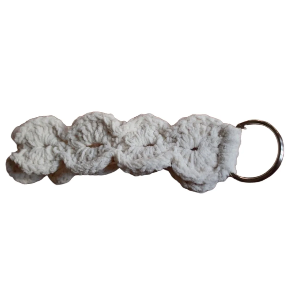 Handmade Cream Crochet Keychain